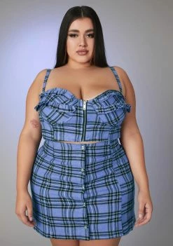 Poster Grl Jumpsuits & Rompers Miss Got A Clue Plaid Skirt Set