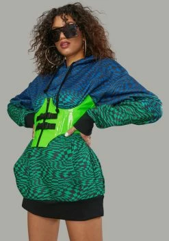 Poster Grl Warped Realm Checkered Oversized Hoodie