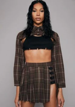 Poster Grl Olive School Sweetheart Pleated Skirt