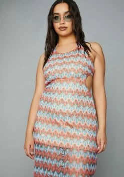 Poster Grl Maxi Dresses Plus Sunset Splash Crochet Maxi Dress