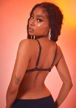 Poster Grl Tops Gossip Moves Fringe Bra Top