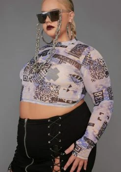 Poster Grl Fave QR Cutie Mesh Top Tops