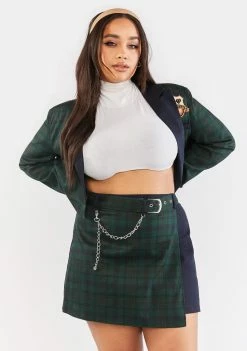 Poster Grl Bottoms Plus Dorm Core Plaid Mini Skirt