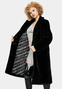 Poster Grl Faux Fur Coats Spell It Out For You Faux Fur Coat