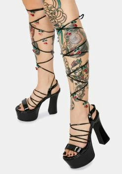 Poster Grl Cherry Pixie Queen Lace Up Heels Platforms