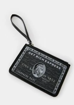 Poster Grl Bags & Wallets Swiping Black Card Clutch