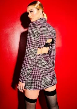 Poster Grl She's Been Mean Cropped Tweed Blazer