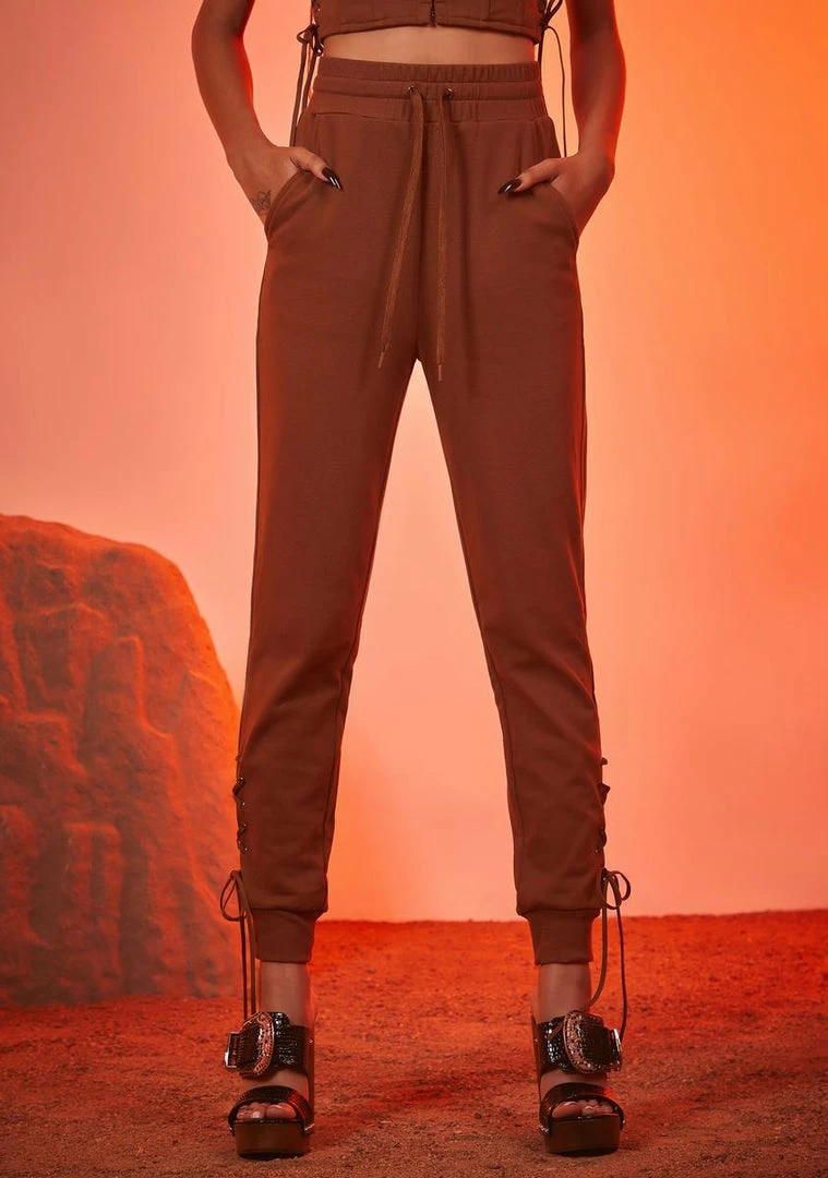 Poster Grl Dare To Go Lace-Up Joggers Jogger Sweatpants 1 Poster Grl Dare To Go Lace-Up Joggers Jogger Sweatpants