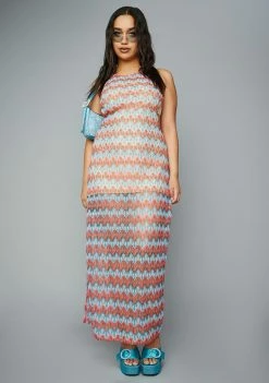 Poster Grl Maxi Dresses Plus Sunset Splash Crochet Maxi Dress