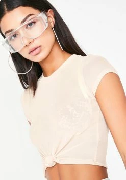 Poster Grl Miss Ya Knot Sheer Tee Tops