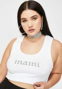 Poster Grl Tops So Call Me Mami Rhinestone Tank