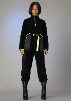 Poster Grl None Of Ur Business Teddy Joggers Bottoms