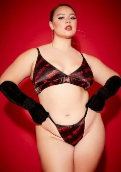 Poster Grl Plus Tip Of My Tongue Satin Lingerie Set