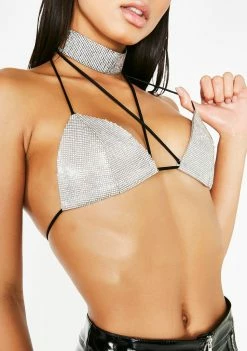Poster Grl Queen Of Diamonds Rhinestone Bra Lingerie & Sleepwear