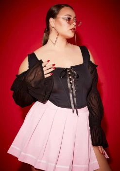 Poster Grl Tops Lil Long List Of Lovers Corset Lace Top