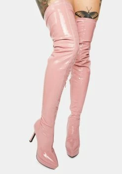 Poster Grl Boots & Booties Money Making Moves Pink Thigh High Boots