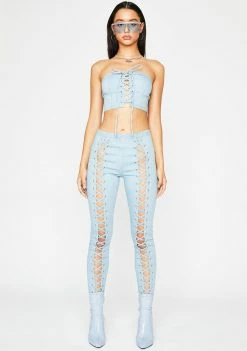 Poster Grl Verified Fatal Lace Up Bandeau Tops