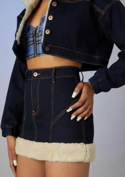 Poster Grl Attention Seeker Denim Mini Skirt Bottoms