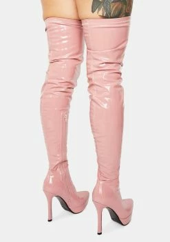 Poster Grl Boots & Booties Money Making Moves Pink Thigh High Boots