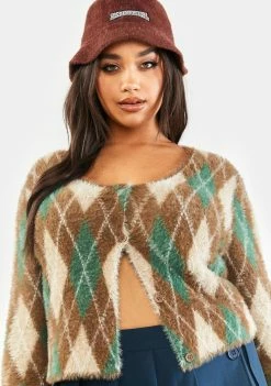 Poster Grl Tops Plus Lifetime Of Knowledge Argyle Sweater