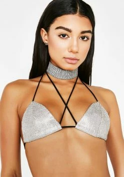 Poster Grl Queen Of Diamonds Rhinestone Bra Lingerie & Sleepwear