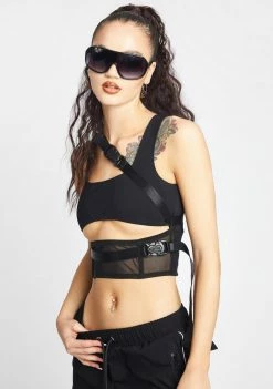 Poster Grl On The Rise Buckle Corset Tank Tops