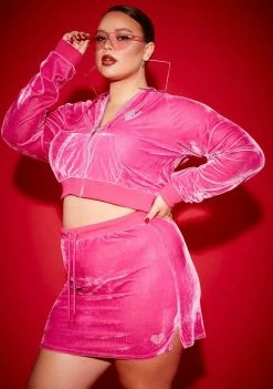 Poster Grl Jumpsuits & Rompers Miss Kissed A Girl Velour Skirt Set