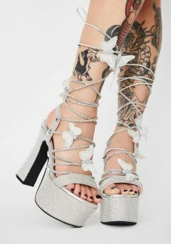 Poster Grl Blindin' Pixie Queen Lace Up Heels Platform Heels