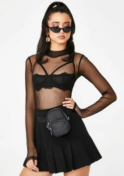 Poster Grl Bad Manners Sheer Bodysuit Tops