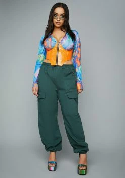 Poster Grl Tops Plus Sunset Out Of Element Underbust Corset