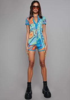 Poster Grl Rave & Festival Playsuits Trippy Charmer Fuzzy Romper