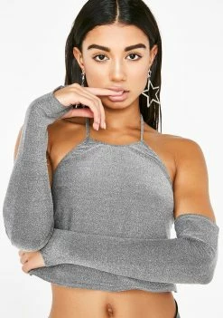 Poster Grl Silver Stunner Lurex Gloves