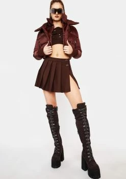 Poster Grl Outerwear Cheat Sheet Cropped Puffer Coat