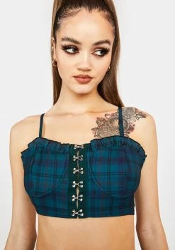 Poster Grl Only Freshmen Plaid Bralette Tops