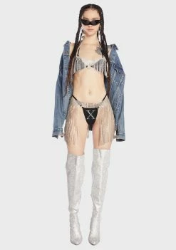 Poster Grl Fringe Belt Deja Vu Rhinestone Belt