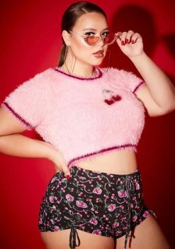 Poster Grl Tops Real Baddest Berry Sweater Baby Tee