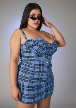 Poster Grl Jumpsuits & Rompers Miss Got A Clue Plaid Skirt Set