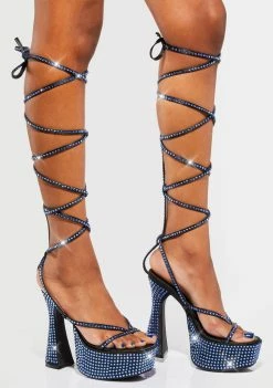 Poster Grl Platform Sandals Came To Dance Lace-Up Heels