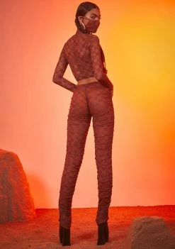 Poster Grl Bottoms Luxury Vibes Checker Ruched Leggings