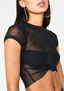 Poster Grl Onyx Miss Ya Knot Sheer Tee