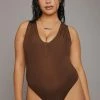 Poster Grl Knit Bodysuit Plus She Caught Me Ribbed Bodysuit