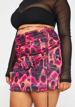 Poster Grl Bottoms Plus High Risk Hottie Mesh Skirt