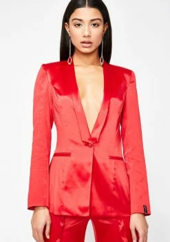 Poster Grl I'm The Plug Satin Blazer Outerwear