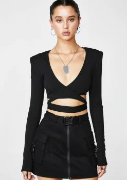 Poster Grl Tops CEO Status Wrap Top