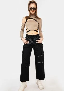 Poster Grl Tops Known To Misbehave Buckle Top