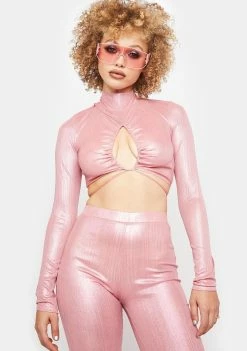 Poster Grl Tops Hit The Slopes Metallic Top