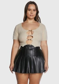 Poster Grl Plus Stunner Status Cropped Sweater Knit Sweaters