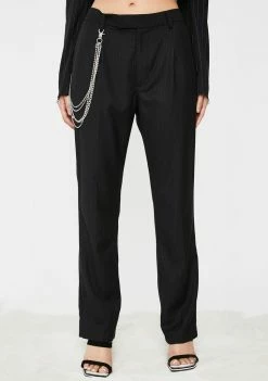 Poster Grl Suited For Werk Pinstripe Trousers Bottoms