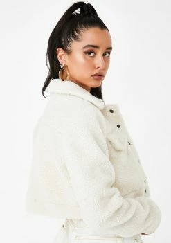 Poster Grl Blanc I'm That Bish Sherpa Set Outerwear