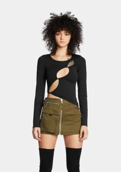 Poster Grl Long Sleeve Crop Top Obsidian The Mind Bender Long Sleeve Top